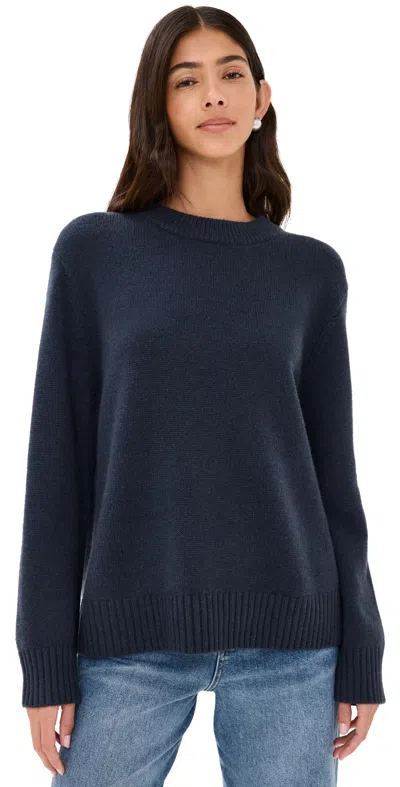 Jenni Kayne Cashmere Oversized Crewneck Heather Navy In Heather Navy