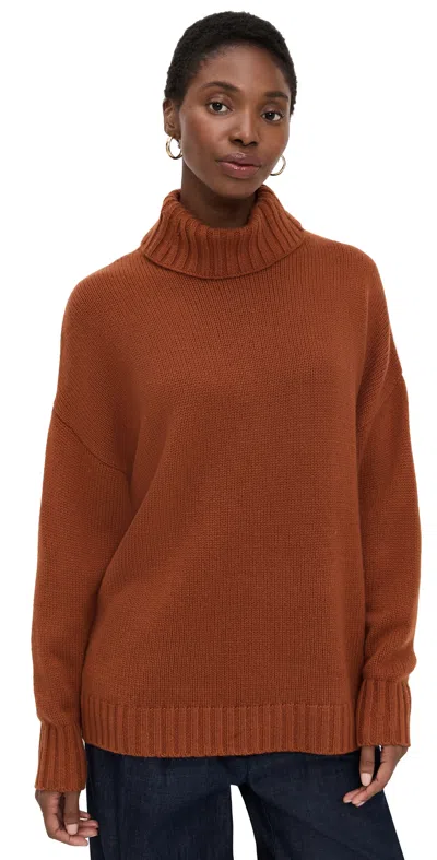 JENNI KAYNE CASHMERE PORTER TURTLENECK RUST