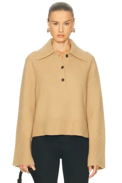 Jenni Kayne Cashmere Stevie Polo Top In Brown