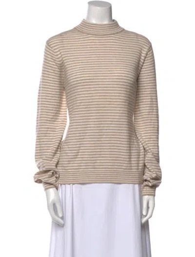 Pre-owned Jenni Kayne Cashmere Striped Sweater W/ Tags In Neutral
