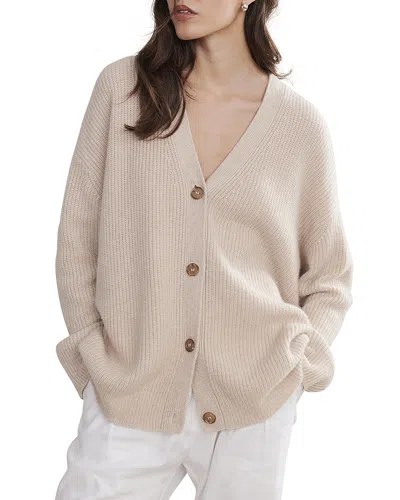 Jenni Kayne Cashmere V Neck Cardigan Sweater In Oatmeal