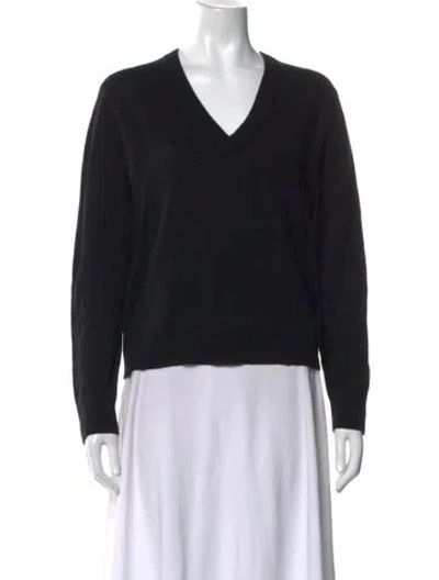 Pre-owned Jenni Kayne Cashmere V-neck Sweater In Black