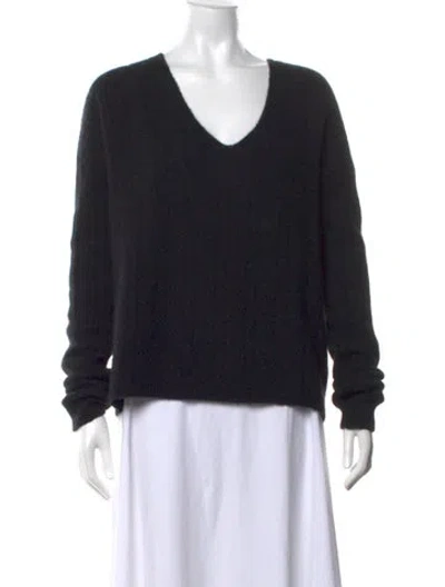 Pre-owned Jenni Kayne Cashmere V-neck Sweater In Black