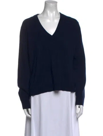 Pre-owned Jenni Kayne Cashmere V-neck Sweater In Blue