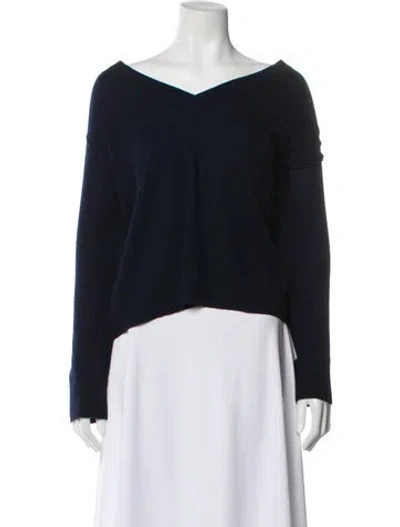 Pre-owned Jenni Kayne Cashmere V-neck Sweater In Blue