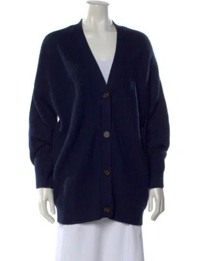 Pre-owned Jenni Kayne Cashmere V-neck Sweater In Blue