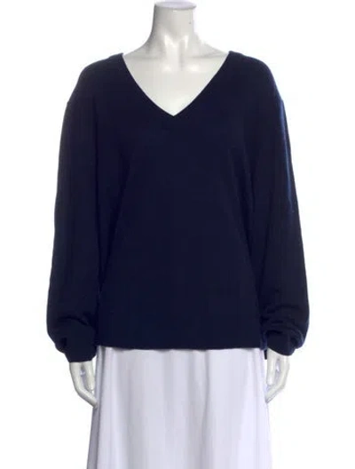 Pre-owned Jenni Kayne Cashmere V-neck Sweater In Blue