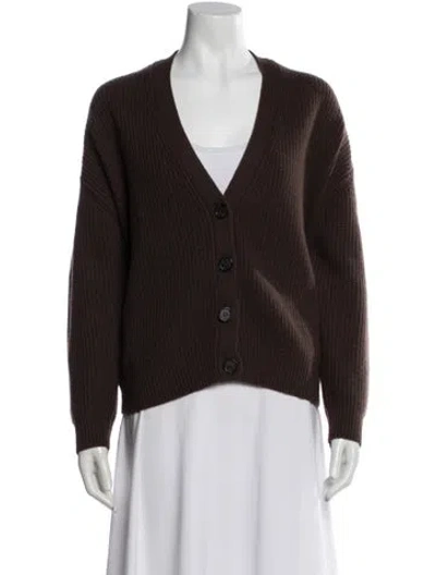 Pre-owned Jenni Kayne Cashmere V-neck Sweater In Brown
