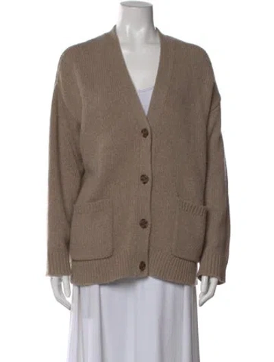 Pre-owned Jenni Kayne Cashmere V-neck Sweater In Brown