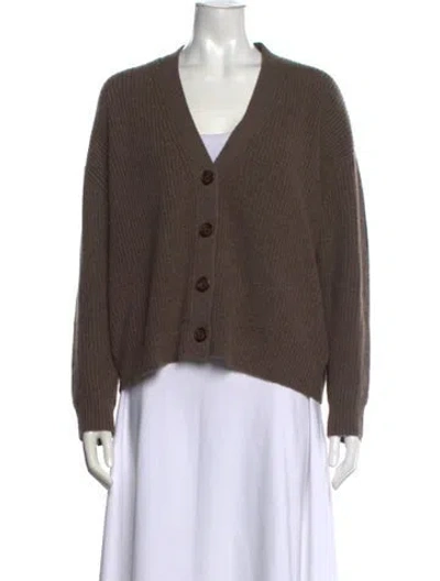 Pre-owned Jenni Kayne Cashmere V-neck Sweater In Brown