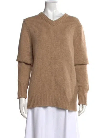 Pre-owned Jenni Kayne Cashmere V-neck Sweater In Brown