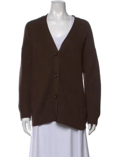 Pre-owned Jenni Kayne Cashmere V-neck Sweater In Brown