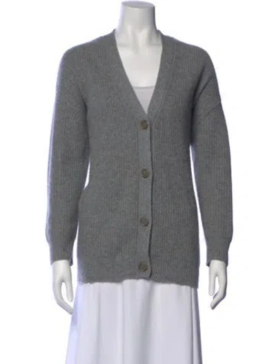 Pre-owned Jenni Kayne Cashmere V-neck Sweater In Gray