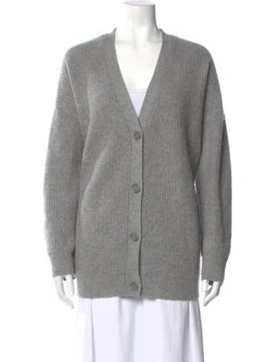 Pre-owned Jenni Kayne Cashmere V-neck Sweater In Gray