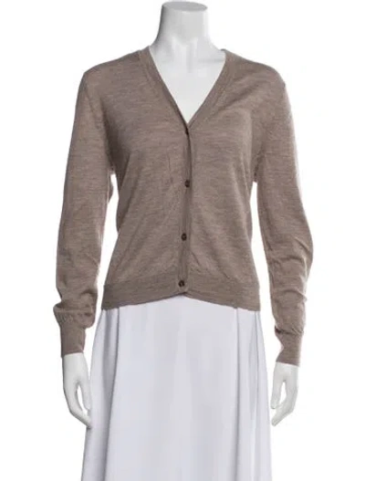 Pre-owned Jenni Kayne Cashmere V-neck Sweater In Gray