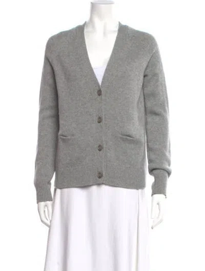 Pre-owned Jenni Kayne Cashmere V-neck Sweater In Gray