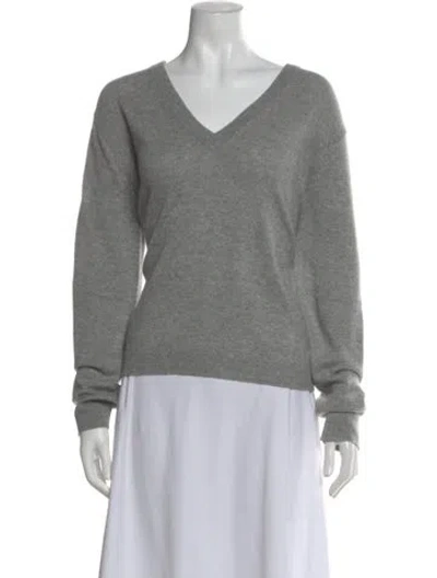 Pre-owned Jenni Kayne Cashmere V-neck Sweater In Gray