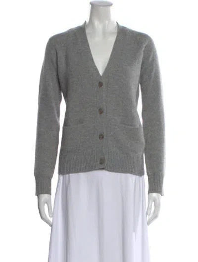 Pre-owned Jenni Kayne Cashmere V-neck Sweater In Gray