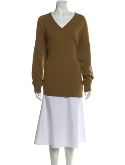 Pre-owned Jenni Kayne Cashmere V-neck Sweater In Green