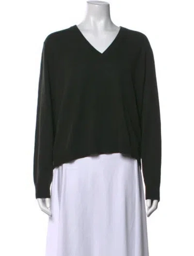 Pre-owned Jenni Kayne Cashmere V-neck Sweater In Green