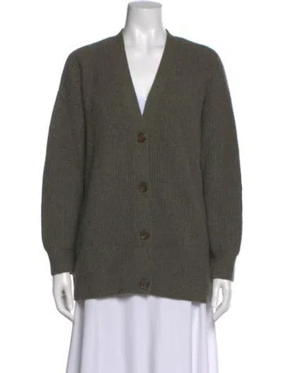 Pre-owned Jenni Kayne Cashmere V-neck Sweater In Green