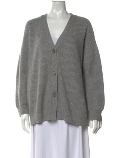 Pre-owned Jenni Kayne Cashmere V-neck Sweater In Grey