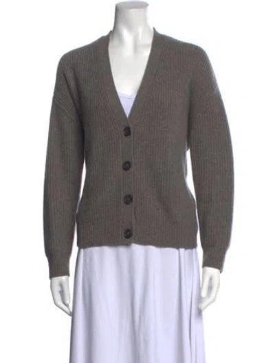 Pre-owned Jenni Kayne Cashmere V-neck Sweater In Grey