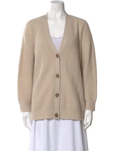 Pre-owned Jenni Kayne Cashmere V-neck Sweater In Neutral