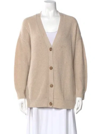 Pre-owned Jenni Kayne Cashmere V-neck Sweater In Neutral