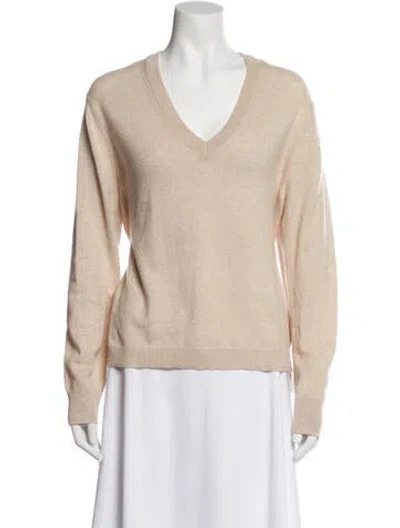 Pre-owned Jenni Kayne Cashmere V-neck Sweater In Neutral