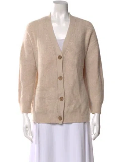 Pre-owned Jenni Kayne Cashmere V-neck Sweater In Neutral