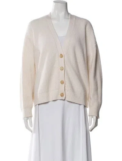 Pre-owned Jenni Kayne Cashmere V-neck Sweater In Neutral