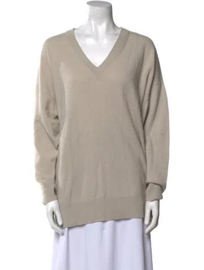 Pre-owned Jenni Kayne Cashmere V-neck Sweater In Neutral