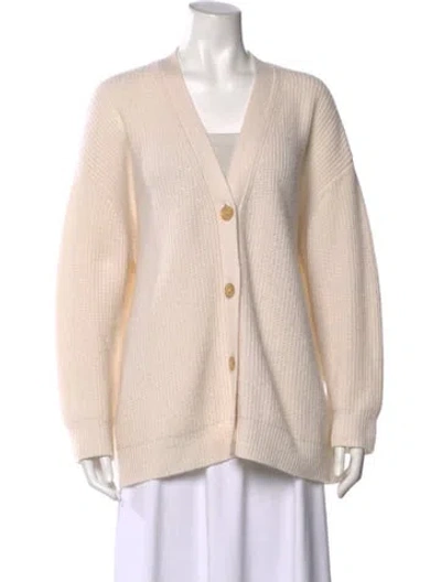 Pre-owned Jenni Kayne Cashmere V-neck Sweater In Neutral