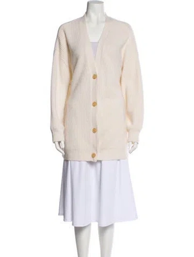 Pre-owned Jenni Kayne Cashmere V-neck Sweater In Neutral