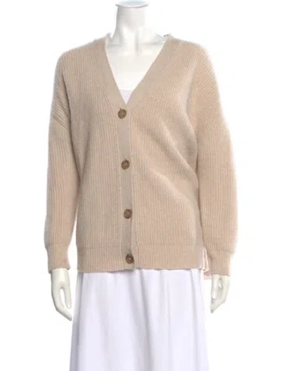 Pre-owned Jenni Kayne Cashmere V-neck Sweater In Neutral