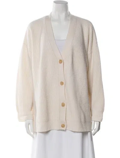 Pre-owned Jenni Kayne Cashmere V-neck Sweater In Neutral