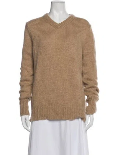 Pre-owned Jenni Kayne Cashmere V-neck Sweater In Neutral