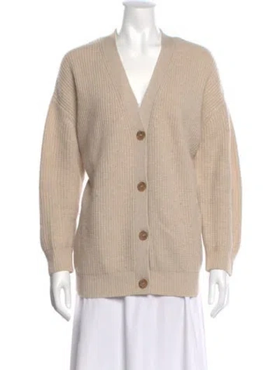 Pre-owned Jenni Kayne Cashmere V-neck Sweater In Neutral