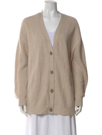 Pre-owned Jenni Kayne Cashmere V-neck Sweater In Neutral