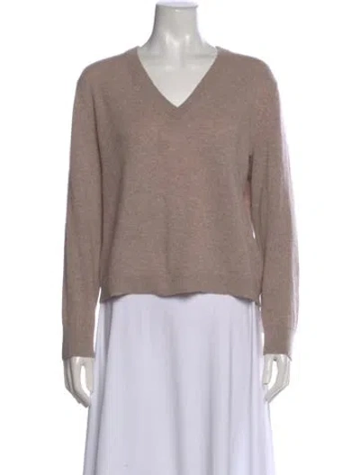 Pre-owned Jenni Kayne Cashmere V-neck Sweater In Neutral