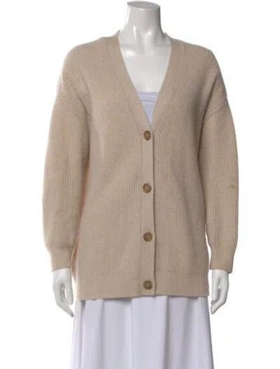 Pre-owned Jenni Kayne Cashmere V-neck Sweater In Neutral
