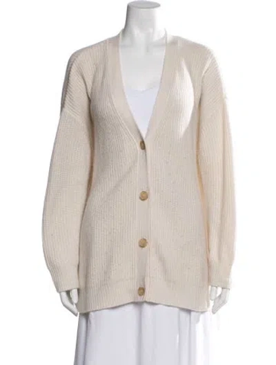 Pre-owned Jenni Kayne Cashmere V-neck Sweater In Neutral