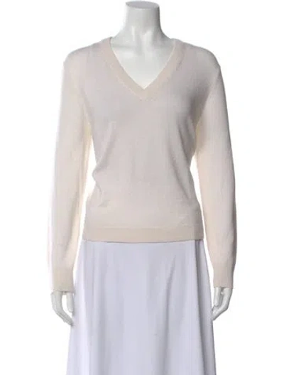 Pre-owned Jenni Kayne Cashmere V-neck Sweater In Neutral