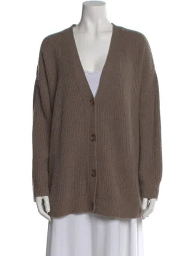 Pre-owned Jenni Kayne Cashmere V-neck Sweater In Neutral