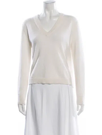 Pre-owned Jenni Kayne Cashmere V-neck Sweater In Neutral