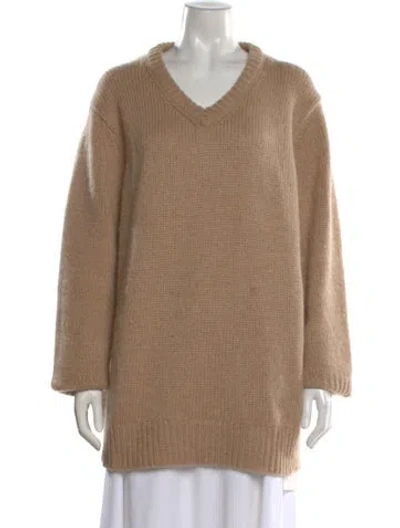 Pre-owned Jenni Kayne Cashmere V-neck Sweater In Neutral