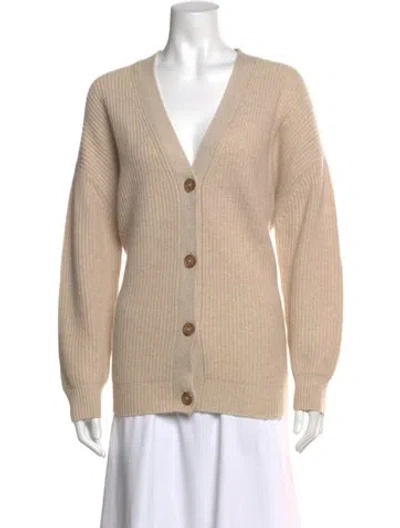 Pre-owned Jenni Kayne Cashmere V-neck Sweater In Neutrals