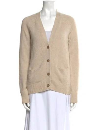 Pre-owned Jenni Kayne Cashmere V-neck Sweater In Neutrals
