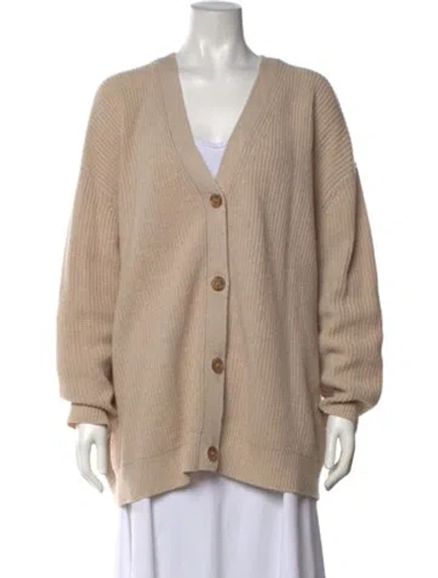 Pre-owned Jenni Kayne Cashmere V-neck Sweater In Neutrals